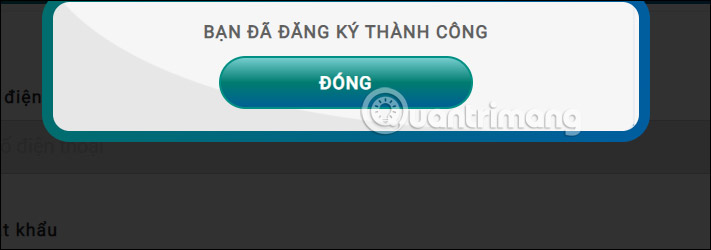 Đăng ký thành công tài khoản BIDV City