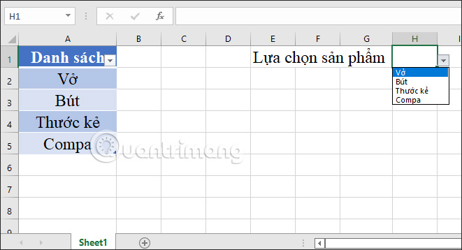 Cách chỉnh sửa danh sách xổ xuống trong Excel