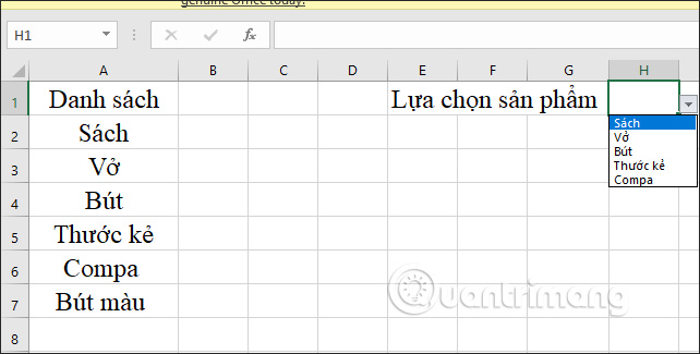 Cách chỉnh sửa danh sách xổ xuống trong Excel - Ảnh minh hoạ 4