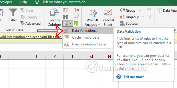 Cách chỉnh sửa danh sách xổ xuống trong Excel - Ảnh minh hoạ 5