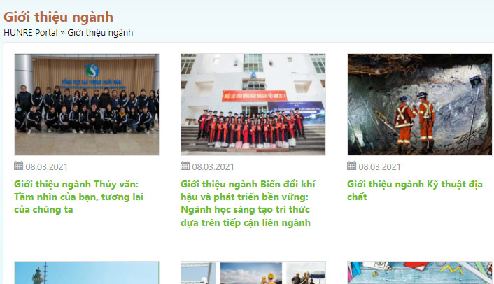 Các ngành đào tạo tại HUNRE