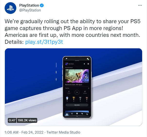 Game thủ PS5 hiện có thể chia sẻ clip và ảnh chụp màn hình thông qua ứng dụng PS