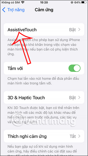 Truy cập Assistive Touch