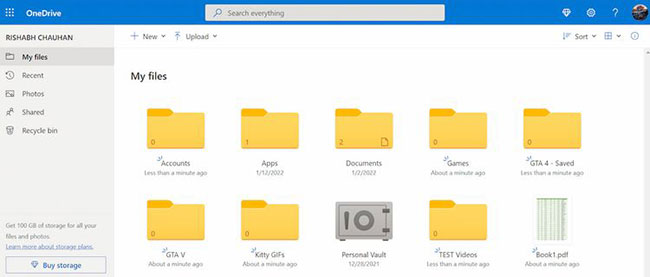 Trang chủ Microsoft OneDrive