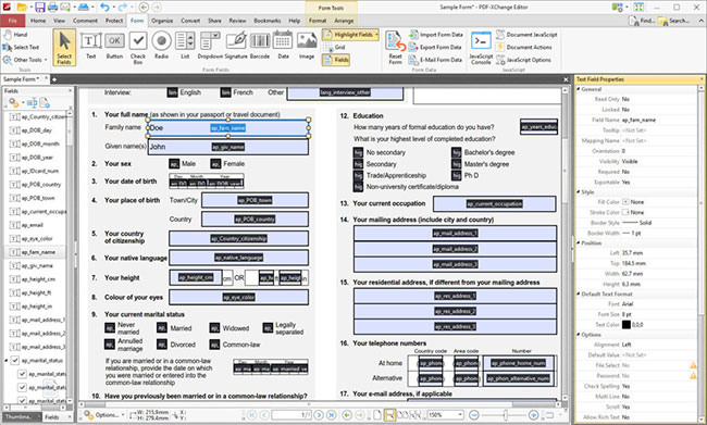 Giao diện PDF-Xchange Editor