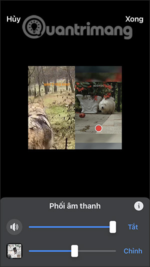 Chỉnh âm thanh video ghép đôi Facebook Reels