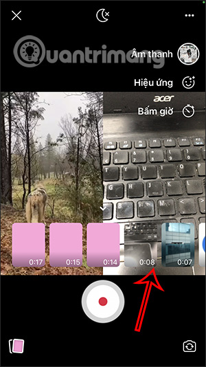Giao diện ghép đôi video Facebook Reels