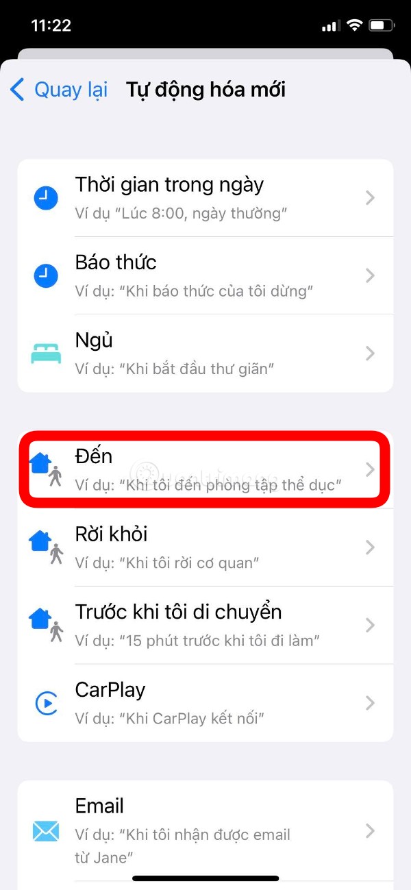 Bạn chọn Đến (Arrive) hoặc Đi (Leave) tùy theo nhu cầu