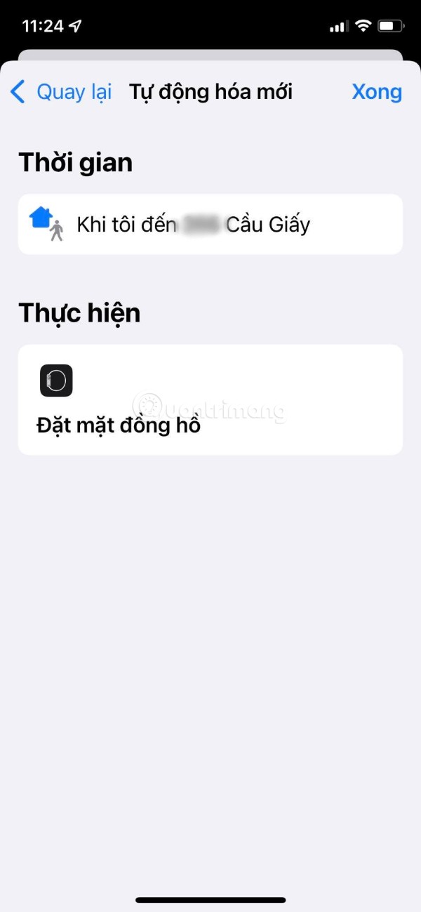 Sau khi chọn xong mặt đồng hồ, bạn nhấn Tiếp (Next) rồi nhấn Xong (Done) để hoàn tất cài đặt