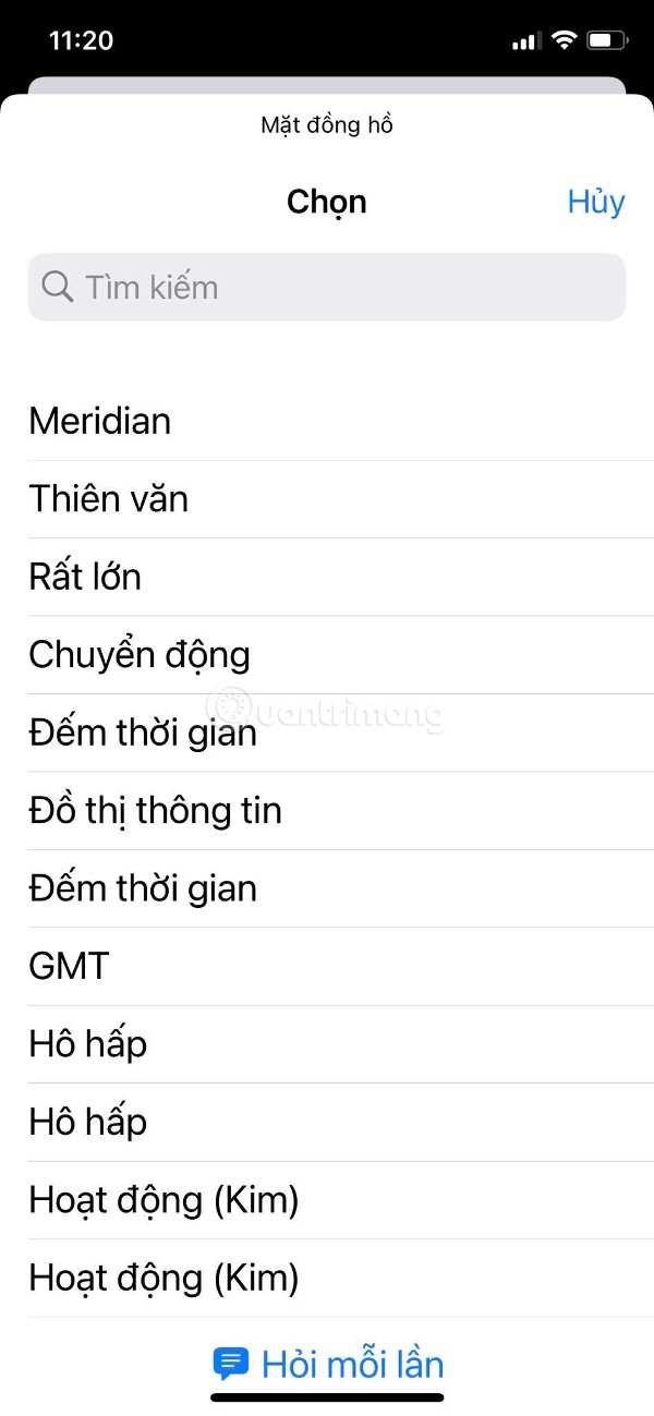 Chọn mặt đồng hồ bạn muốn đặt