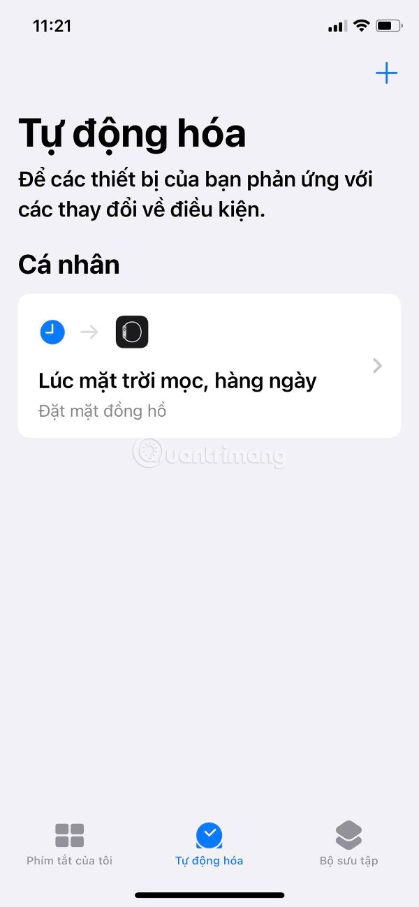 Đây là màn hình xác nhận bạn đã cài đặt xong lệnh thay đổi tự động mặt đồng hồ theo thời gian trong ngày