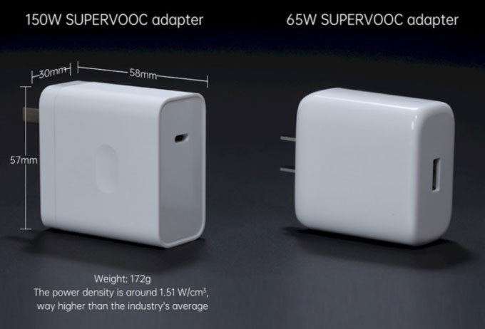 Củ sạc 150W của Oppo có kích thước nhỉnh hơn 1 chút so với model 65 W trước đó. Ảnh: Oppo