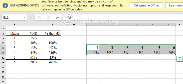Cách chuyển cột thành hàng, hàng thành cột trong Excel - Ảnh minh hoạ 8