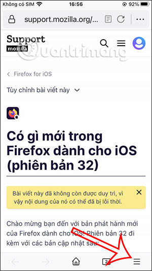 Tùy chỉnh Firefox điện thoại
