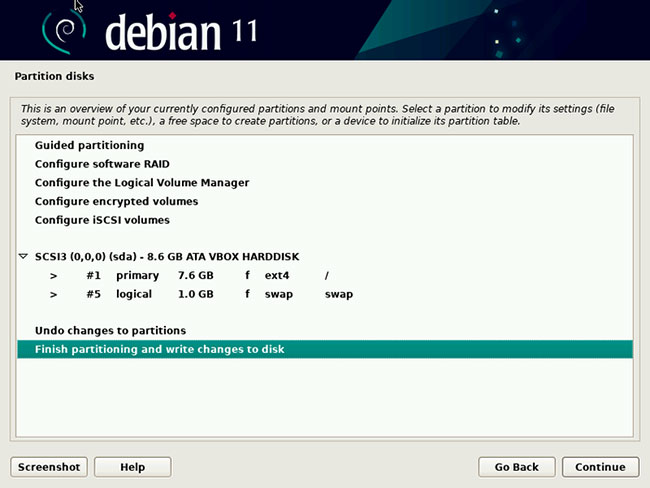 Phân vùng Debian