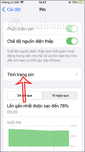 Tình trạng pin iPhone