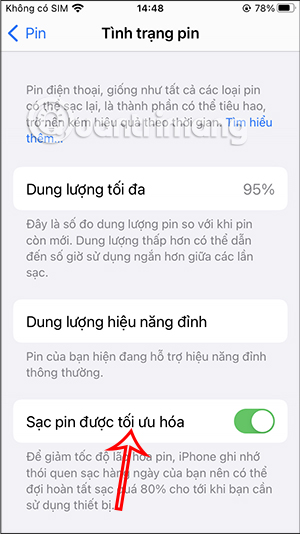 Tối ưu hóa sạc pin iPhone