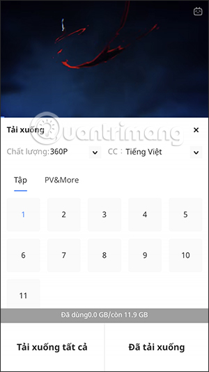 Tập phim trên Bilibili