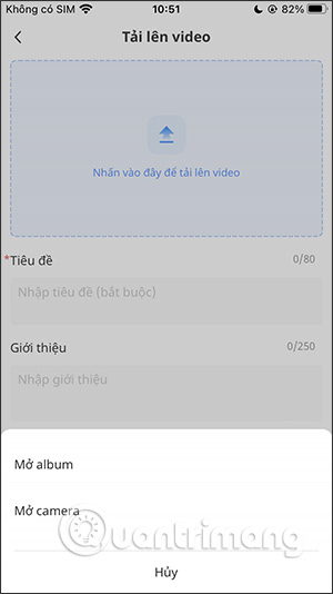Tùy chọn tải video lên Bilibili