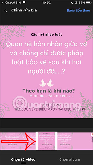 Chọn ảnh bìa trong video