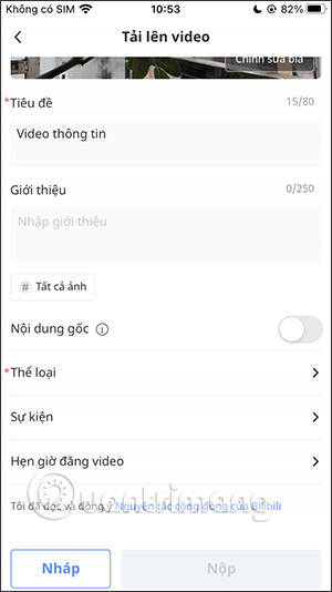 Thêm thông tin video