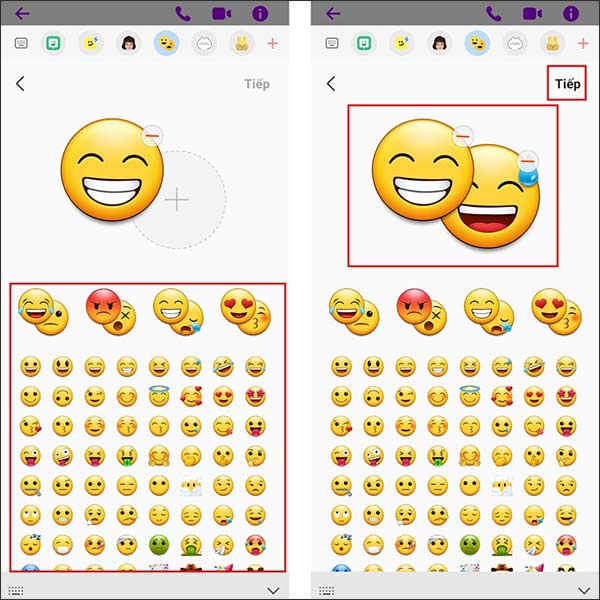 Chọn biểu tượng cảm xúc Samsung