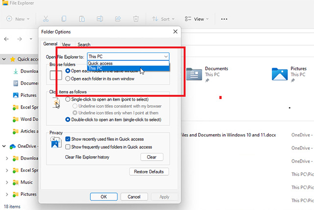 Đổi mục nhập thành “This PC”