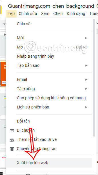 Xuất slide lên web