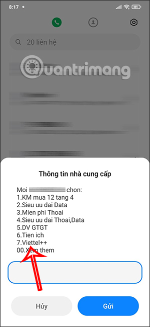 Chọn số 7 tra cứu đổi điểm Viettel
