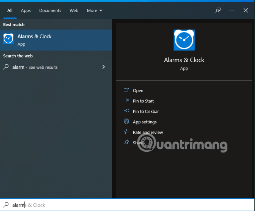 Biểu tượng đồng hồ trên thanh tìm kiếm