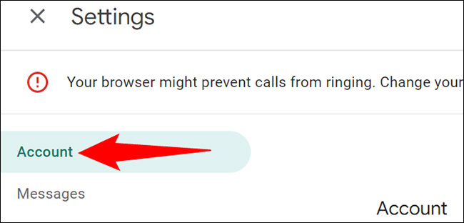 Nhấp vào mục “Account”
