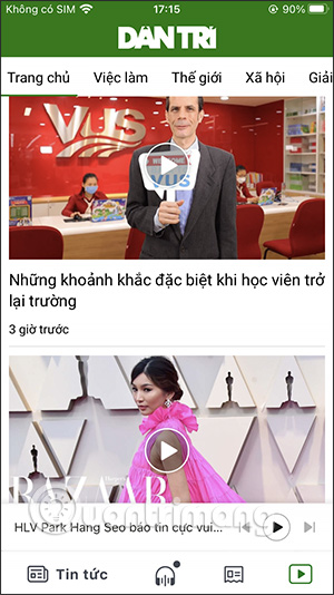 Mục video trên Báo Dân trí