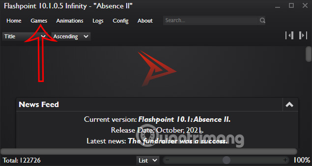 Chọn game trong Flashpoint BlueMaxima