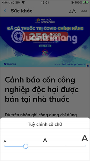 Chỉnh giao diện đọc báo Zing.vn