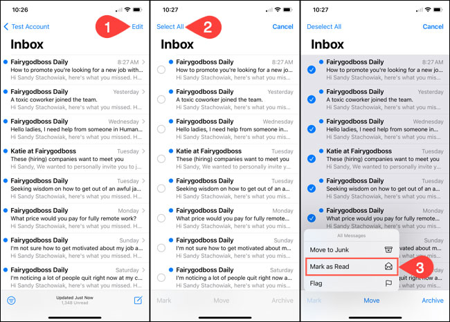 Chọn “Mark as Read”
