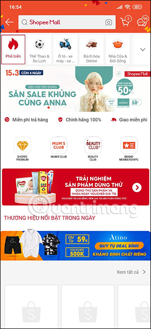 Flash sale trên Shopee
