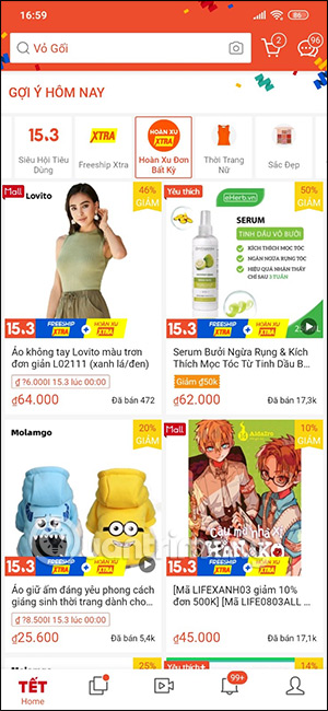 Chọn sản phẩm trên Shopee