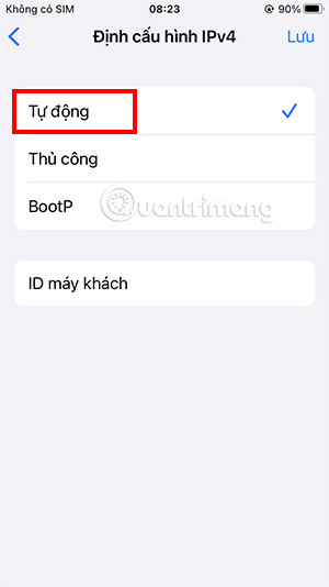 Thiết lập DNS thành chế độ Tự động