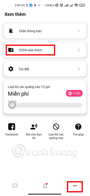 Chỉnh sửa, bổ sung các nhóm nhận thông báo theo nhu cầu sử dụng