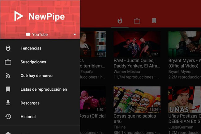 YouTube là 1 trong những dịch vụ được NewPipe hỗ trợ