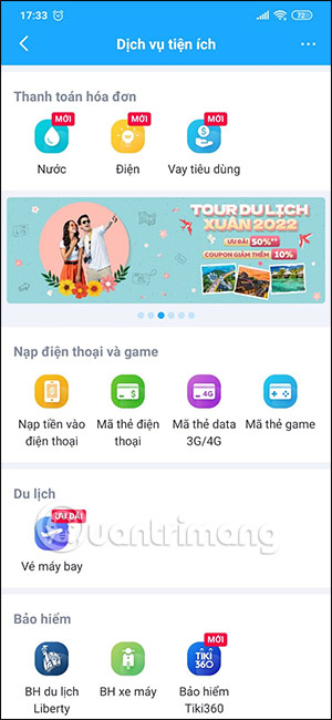 Tiện ích trên Tiki