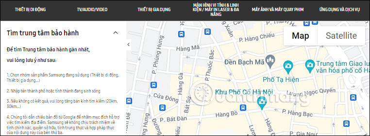 Trung tâm bảo hành Samsung