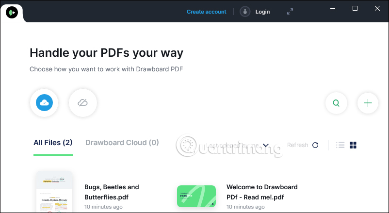 Giao diện đăng ký Drawboard PDF