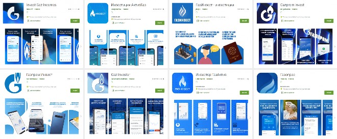 Giả mạo ứng dụng đầu tư Gasprom