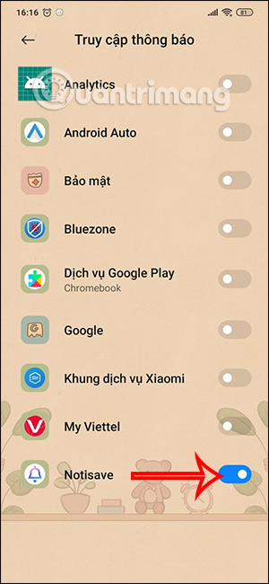 Notisave gửi thông báo
