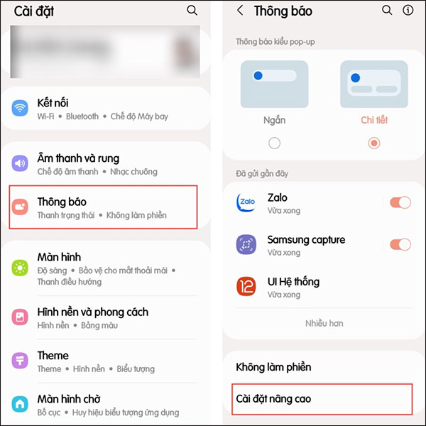 Cài đặt trên Samsung