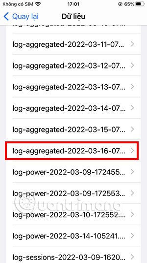 Chọn tên file có phần log-aggregated ở đầu có ngày gần nhất