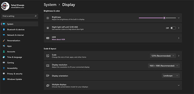 Cài đặt điều hướng Windows 11