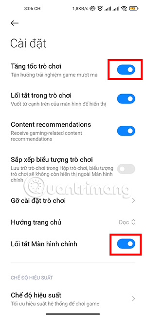 Enable Game Boost and Home Screen Shortcuts.