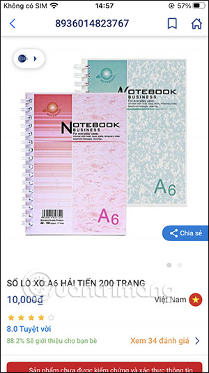 Thông tin sản phẩm trên Barcode Việt